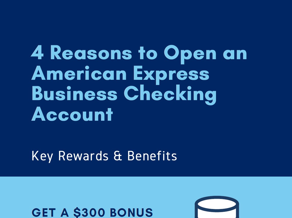 american express mock infographic with details on opening a business checking account